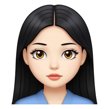 Jennie with Straight hair Black  sticker