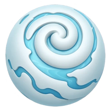 sphere globe planet, surface covered with white gas sticker