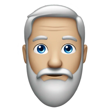 blue eyes. long grey beard. behind laptop. male.  sticker