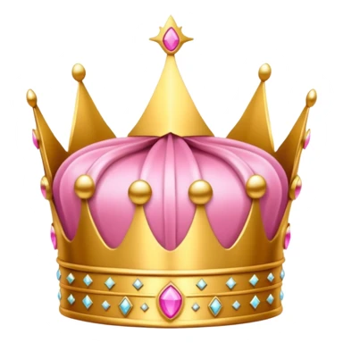 A luxurious golden crown with pink accents and elegant details, featuring a prominent empty space or cutout in the center sticker