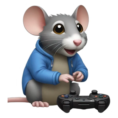 Un rat qui joue à la PlayStation sticker