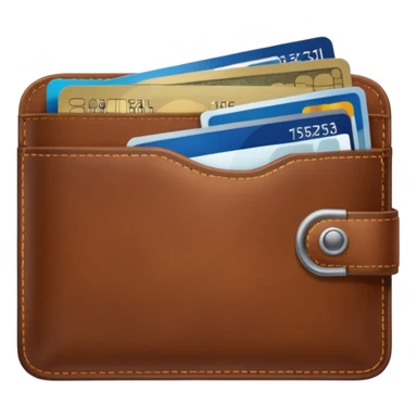 portefeuille marron avec quelques billets et carte bancaire sticker