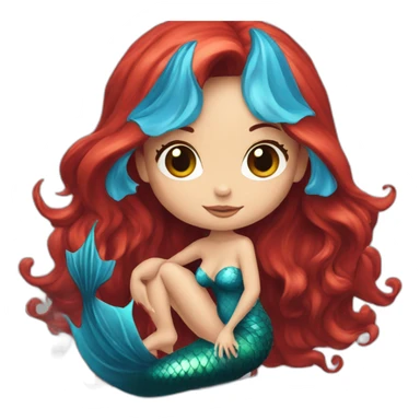 witch-mermaid-red-long-hair-tatoo-blue-eyes sticker