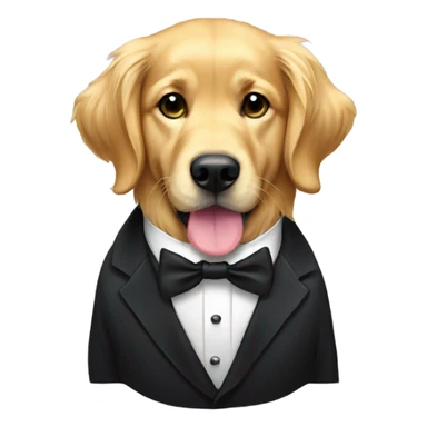 Golden retriever in a tuxedo sticker