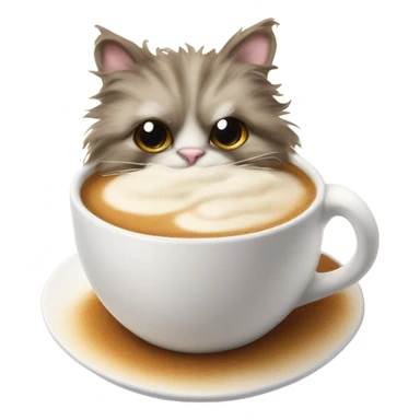 Cat with capuchino sticker