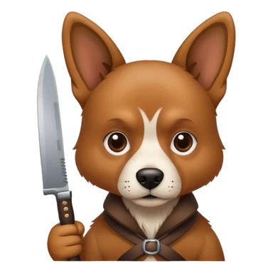 Dog holding a knife  sticker