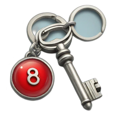 Old silver key with red float key ring sticker