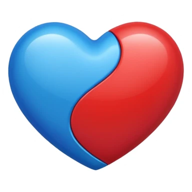 Emoji red blue heart sticker