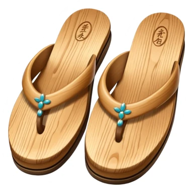 japanese wooden slippers sticker