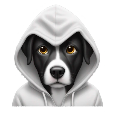 Black and white dog with a hoodie  sticker