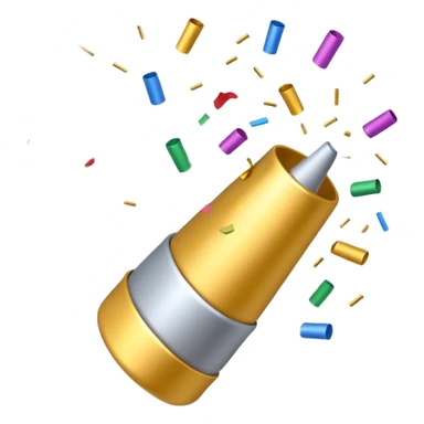 3D party popper icon sticker