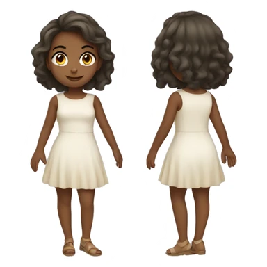Cute dress girl full body sticker