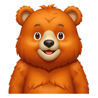 Create a orange friendly bear, make him look like from a kid cartoon and make him smile. Show his whole body sticker