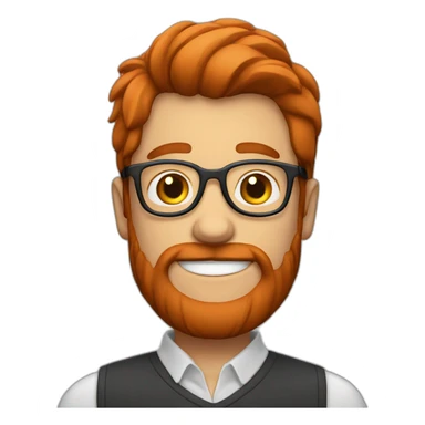 Happy man red haird with beard and glasses sticker