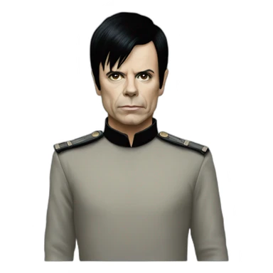 photo-realistic Gary Numan, standing, front view sticker