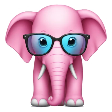Pink elephant whit blue jean and black glasses sticker