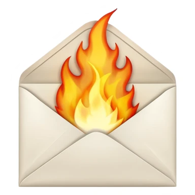 White Email with fire sticker