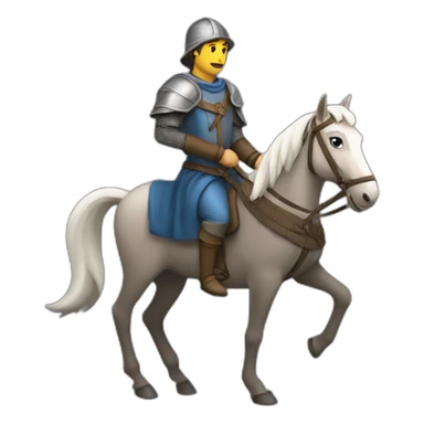 medieval courier with a horse sticker