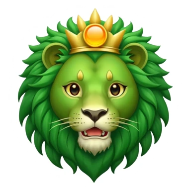 Majestic green lion with sun in his mouth sticker