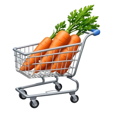 Shopping cart with carrot inside
 sticker