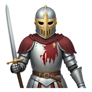 Headless Knight with Sword close up with horror look sticker