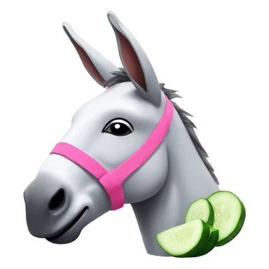 Pink donkey relaxing with cucumbers on eyes sticker