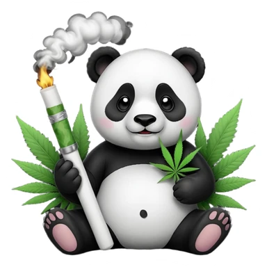 Panda smoke With Both Hands one very big joint / marihuanna sticker