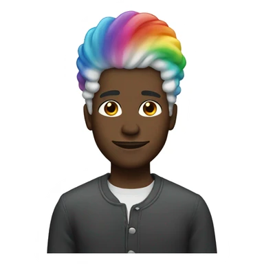 black man with rainbow hair sticker