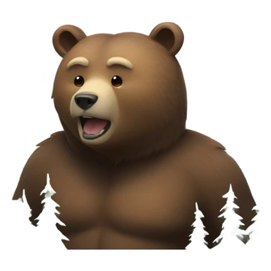 bear in front of mountain sticker