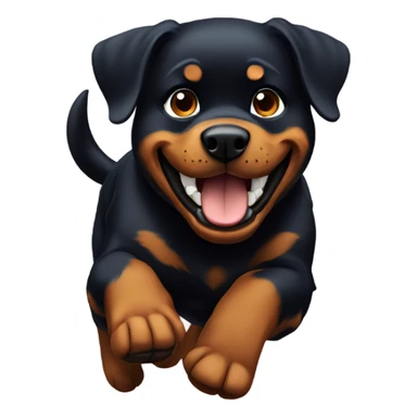 Rottweiler running and giving a thumbs up sticker