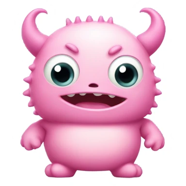 kind funny pink baby monster sticker
