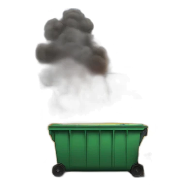Dumpster fire with servers sticker