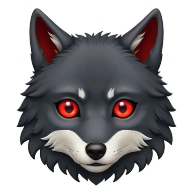 black wolf with red eyes sticker