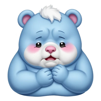 FAT carebear that is crying. sticker
