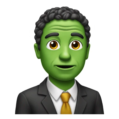 A man will stand and have a pepe coin on the left side of his head sticker