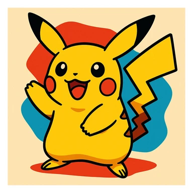 pikachu vibrant cartoon sticker