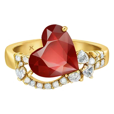 Promise ring red heart with little diamonds  sticker