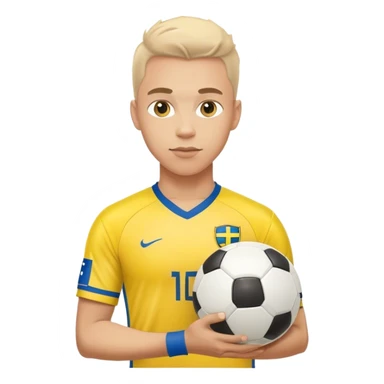 swedish national football player with arms and a soccer ball sticker