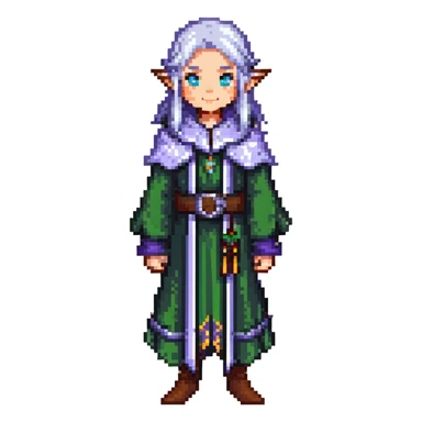 Frieren the elf mage with silver hair sticker