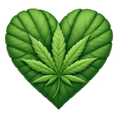 Animated weed leaf heart sticker