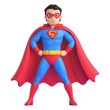 colorful superhero with cape sticker