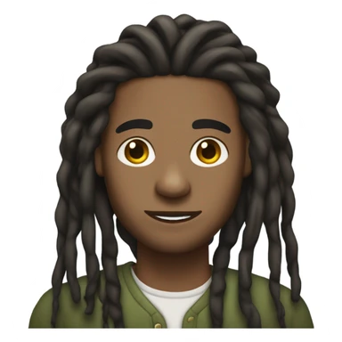 man with dark olive skin and long dreadlocs sticker