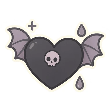 pastel emo black object   sticker