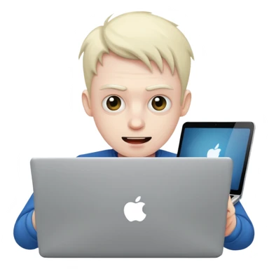 Crazy guy on laptop sticker