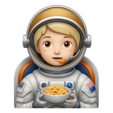 astronaut eating food sticker