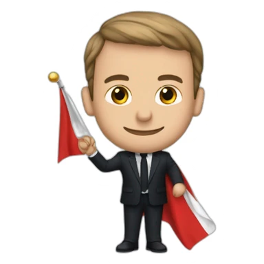 Macron avec un drapeau algérien dans la main sticker