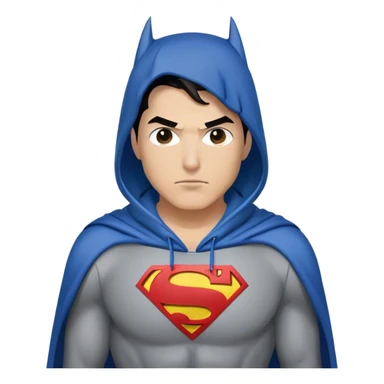 Half Superman Batman hoodie sticker