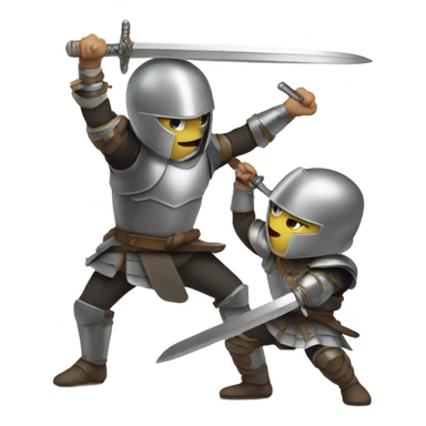2 peole are fighiting with sword sticker