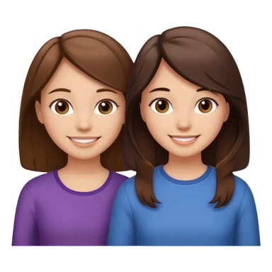 2 Besties g girls one dark brown hair one light brown hair sticker