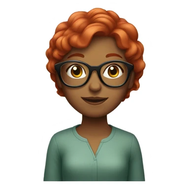 girl with glasses, Redhead sticker